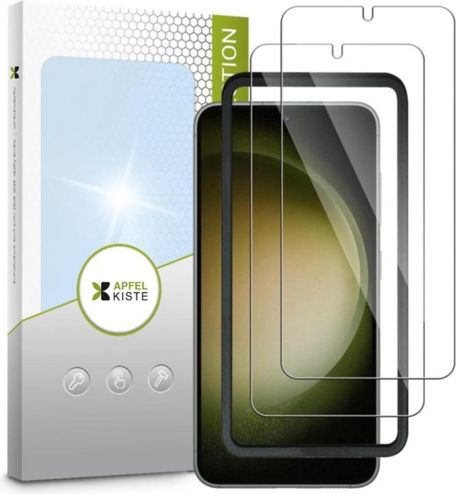 Image du produit Apfelkiste - Panzer Glas Displayschutzfolie mit Montagerahmen (2er Set) (2 pièce(s), Samsung Galaxy S23+)