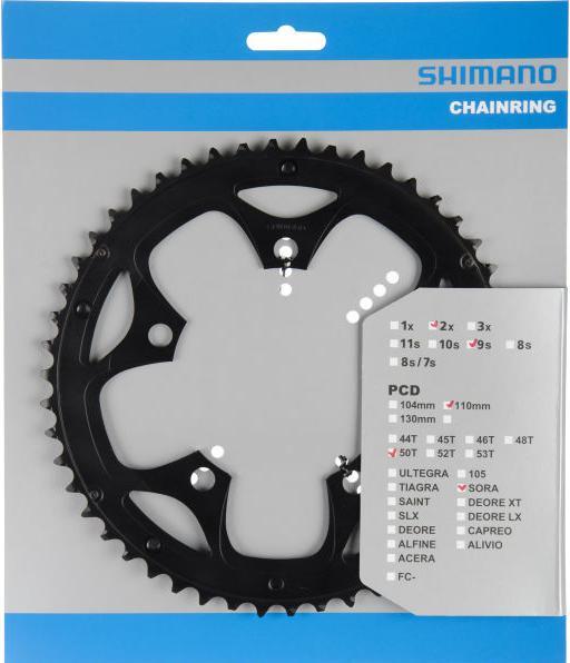 Actual product image Shimano Chainring FC-3550 50 teeth F for trouser guard black (50)
