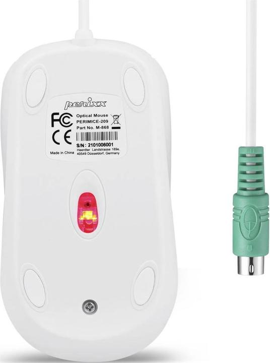 Produktbild Perixx PERIMICE-209 P W Maus Kabelgebunden Optisch Weiss 3 Tasten 1000 dpi (Kabelgebunden)