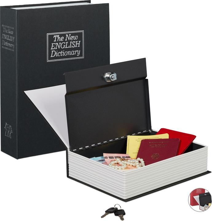 Actual product image Relaxdays Large Lockable Book Safe
