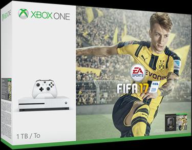 Image du produit Microsoft Xbox One S 1TB + Fifa 17 + 2x contrôleur