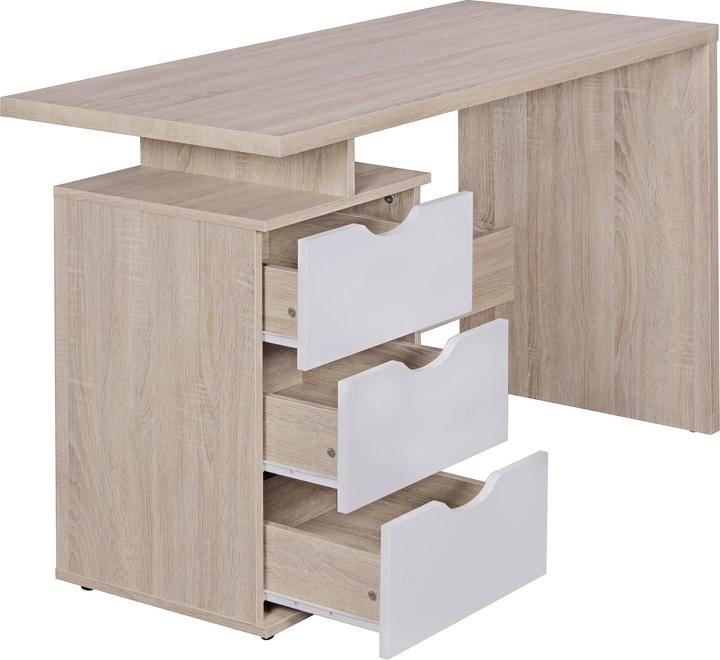 Image du produit FineBuy Table de bureau 120 x 76 x 53 cm Chêne Sonoma / Blanc Table de bureau pour ordinateur | T... (120 x 53 x 76 cm)