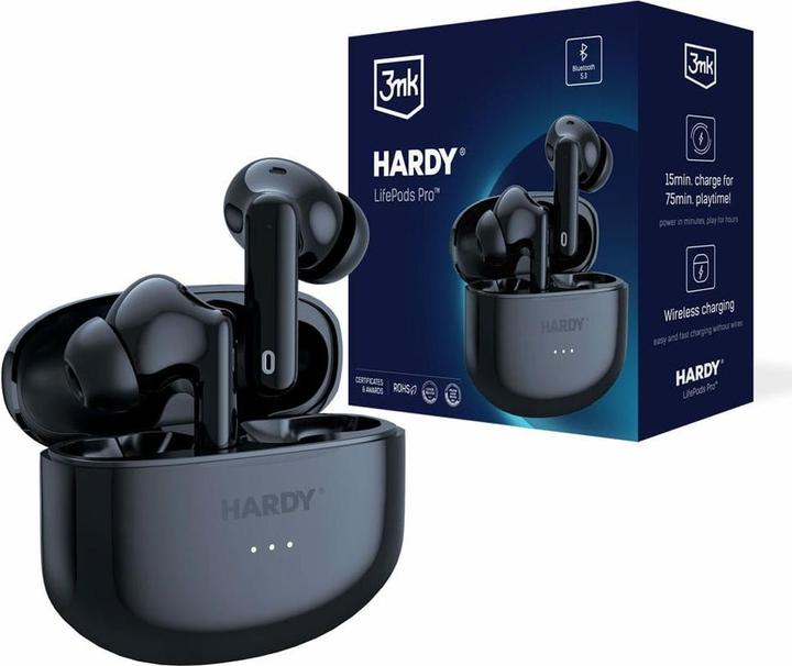 Image du produit 3MK Hardy LifePods Pro słuchawki bezprzewodowe Bluettoth 5.3 ANC czarny/black (ANC, 6.50 h, Sans fil)