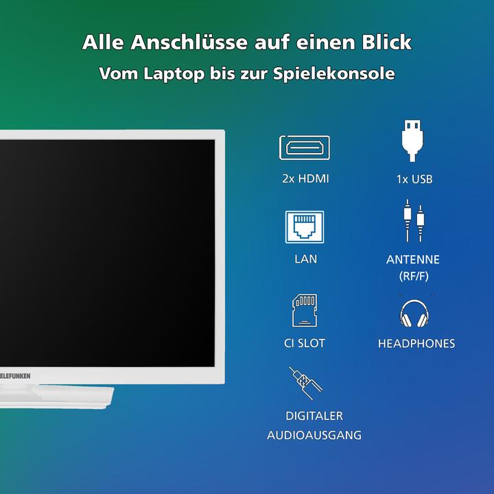 Actual product image Telefunken Fernseher 24 Zoll Smart TV VIDAA XH24VP550M-W HD Fernseher HDR TV mit Triple-Tuner (24", LED, HD, 2025)