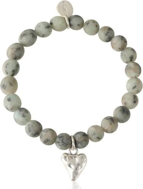 Andreani Armband aus echtem Kiwi Jaspis mit Herzanhänger von