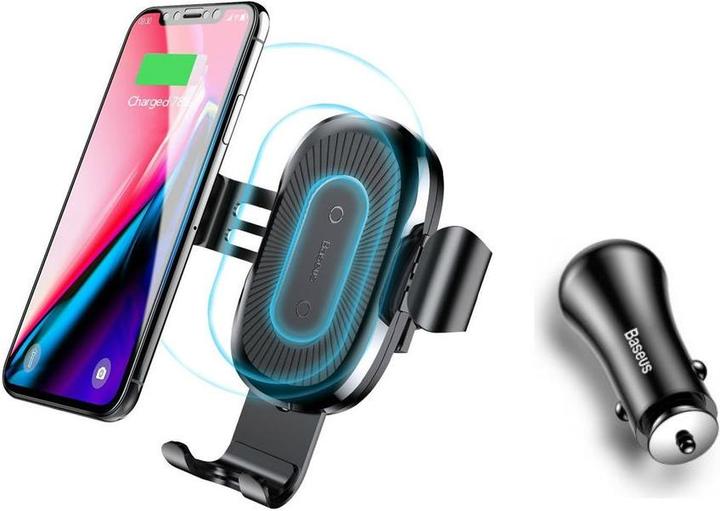 Produktbild Baseus 2 in 1 Qi Fast Charge + Dual QC 3.0 Car Charger