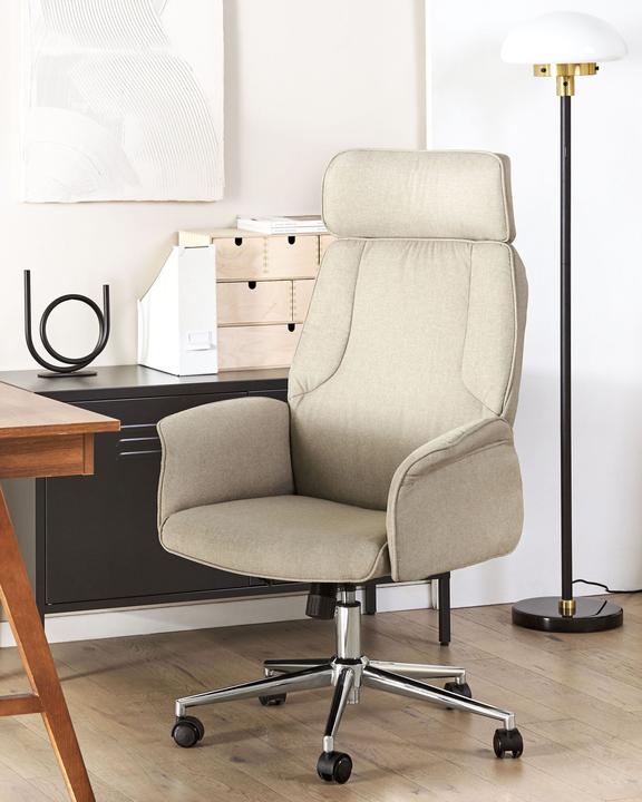 Immagine prodotto Beliani Sedia da ufficio beige regolabile in altezza PILOT
