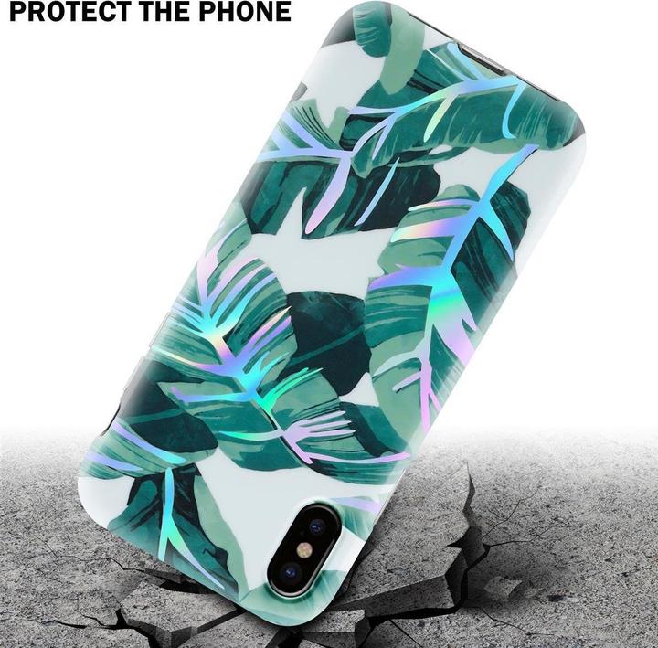 Produktbild Cadorabo IMD TPU Bunte Blumen & Blätter Cover (Apple iPhone XS Max)