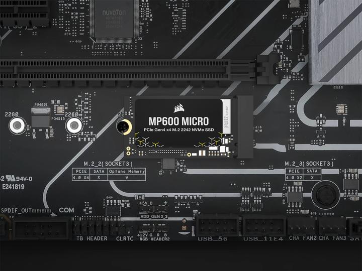 Produktbild Corsair MP600 MICRO 2TB NVMe PCIe M.2 2242 SSD (2000 GB, M.2 2242)