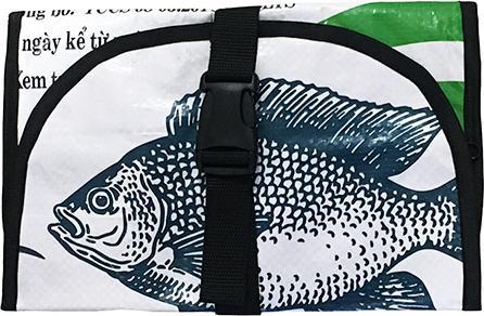 Actual product image Bekos Upcycling - Hanging Wash Bag from Recycled Fish Food Bags White