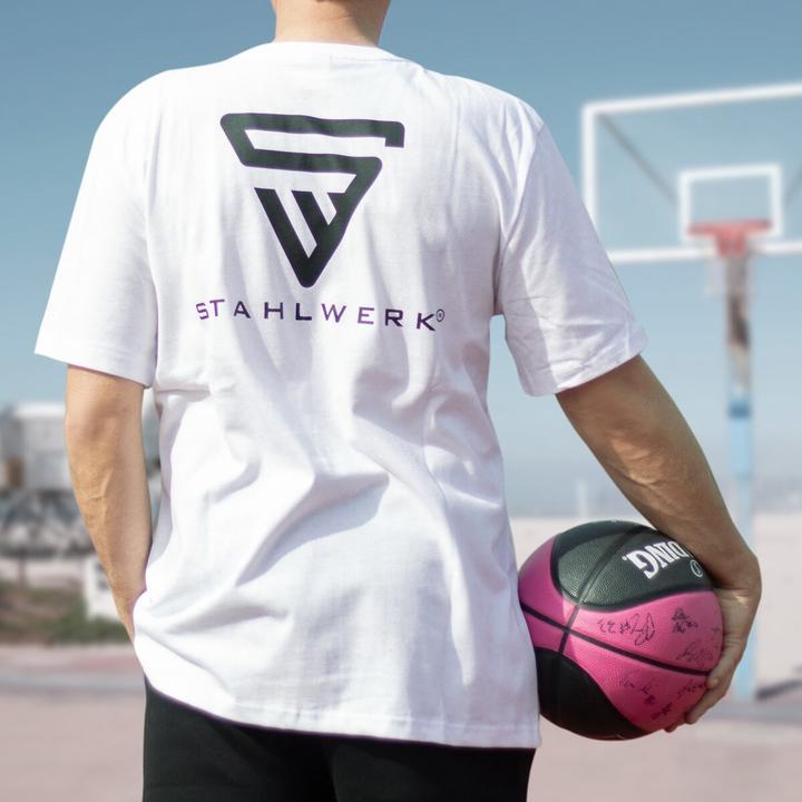 Image du produit Stahlwerk T-shirt Blanc Taille L Chemise à manches courtes avec logo imprimé 100% coton (L)