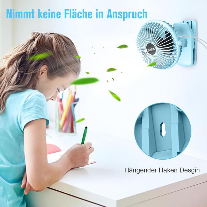 Immagine prodotto Honyin Mini Ventilator mit Clip (40 dB)