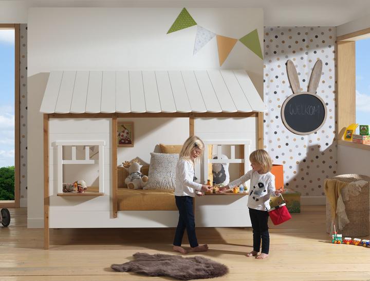Image du produit Vipack Lit d'appoint avec toit en pin, coffre de rangement inclus (90 x 200 cm)