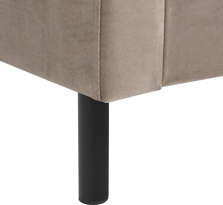 Actual product image Beliani Upholstered Bed Velvet Fabric taupe Slatted Frame 140 x 200 cm VILLETTE (140 x 200)