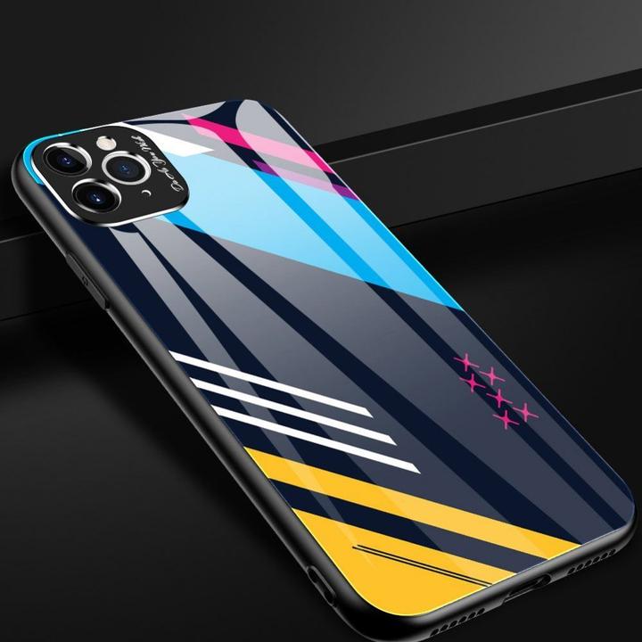 Actual product image Hurtel Colour Glass Case Durable Cover with Tempered Glass Back and camera cover iPhone 11 Pro Max pattern (Apple iPhone 11 Pro Max)