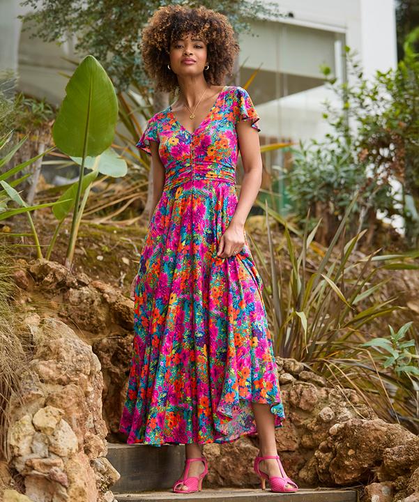 Actual product image Joe Browns PETITE Lace Panel Shirred Maxi (34)
