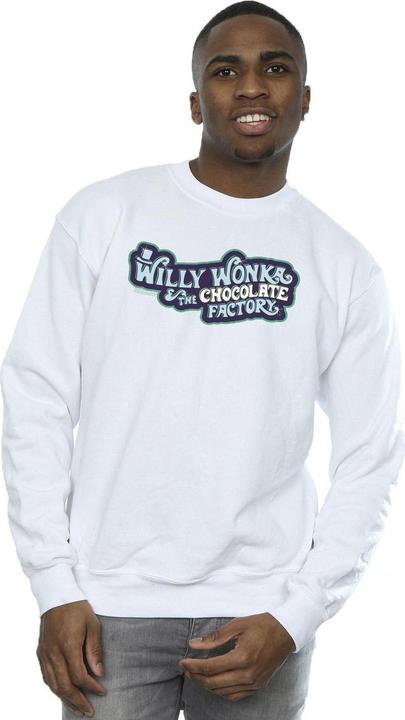 Actual product image Willy Wonka & the Chocolate Factory Mens Chocolate Factory Logo Sweatshirt (4XL)