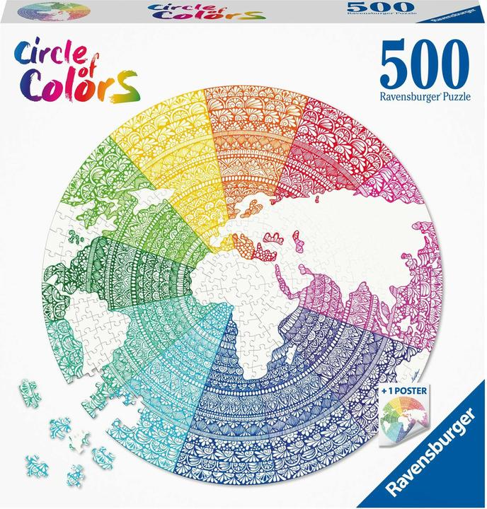 Actual product image Ravensburger Circle of Colors Puzzels - Mandala, 500pcs. (500 pieces)