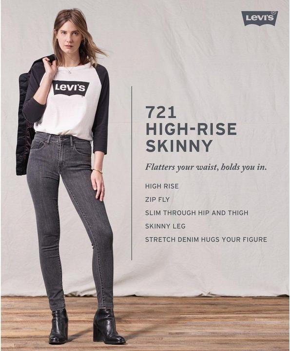 Actual product image Levis 721 Jeans High Rise Skinny soft black (W24/L30)