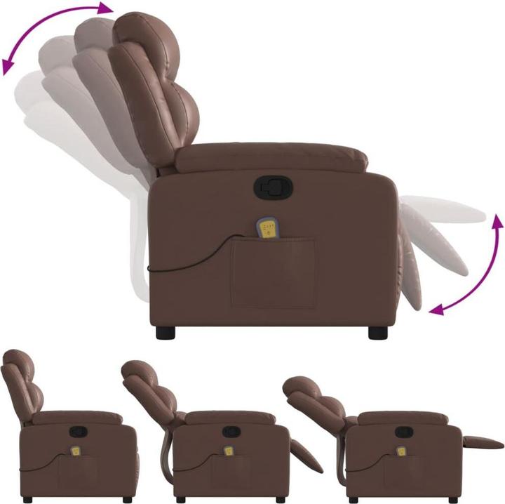 Actual product image VidaXL Massage armchair TV armchair Recliner armchair Brown imitation leather