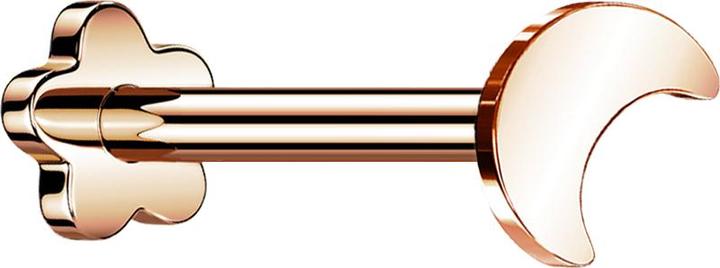 Actual product image Star Piercing Micro threadless labret flower rose gold moon (without brass, Titanium G23)