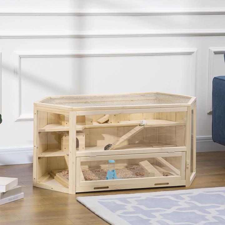 Image du produit PawHut Cage pour petits animaux avec plexiglas PS