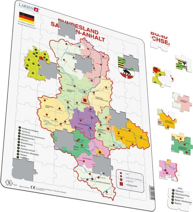 Produktbild Larsen Puzzle - Sachsen-Anhalt (politisch)