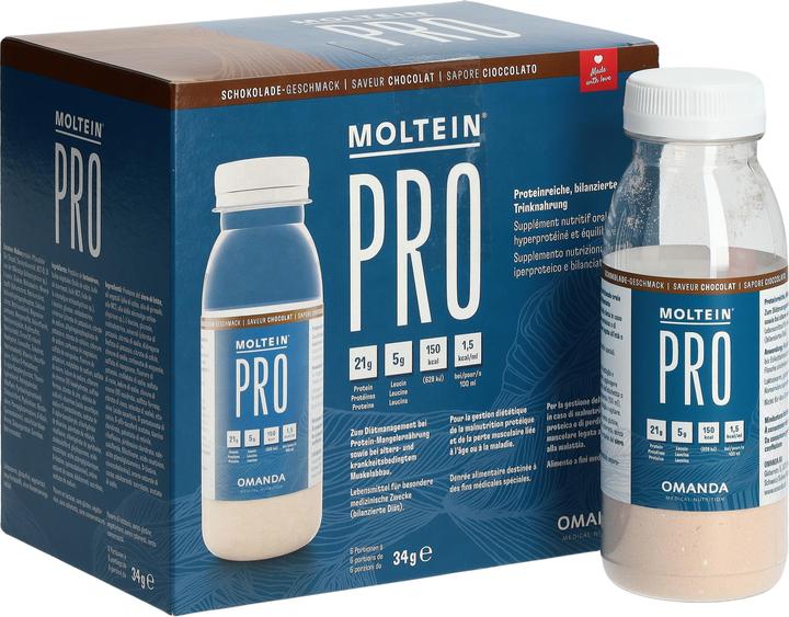 Produktbild Moltein PRO 1.5 Schokolade, 6 x 34 g (6 Stück, 410 g)