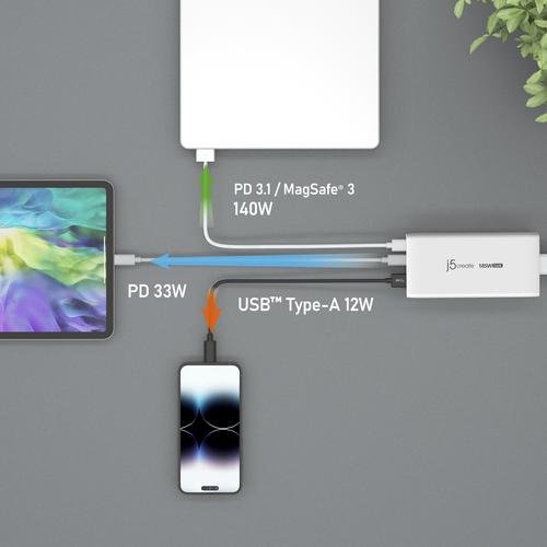 Produktbild j5Create JUP37185W-FN, Drinnen, AC, 20 V, Weiss (185 W)