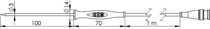 Produktbild Greisinger Einstechfühler Pt1000 Temperaturfühler GF 1T, 70°C bis +250°C, 3mm (Fühler)