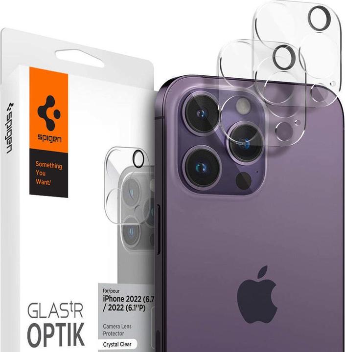 Actual product image Spigen Optik.Tr Camera iPhone 14 Pro/14 Pro Max Lens 2szt./2pcs czarny/black AGL05273 (2 Piece, Apple iPhone 11 Pro)