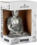 Image du produit Giftdecor grand bouddha assis en résine argentée