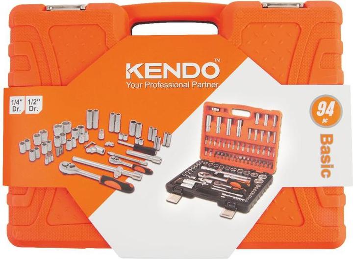Image du produit Kendo Jeu de clés à douilles 1/2" + 1/4" 94 pièces