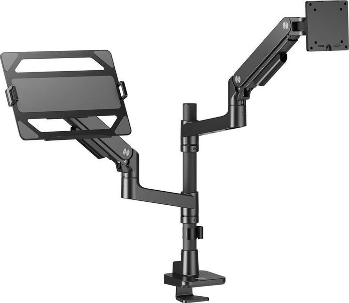 Produktbild Single monitor arm and laptop arm office premium, with gas spring, pole mounted (Tisch, 49")