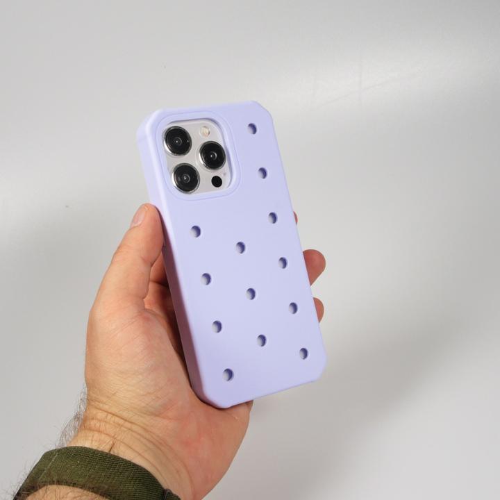 Actual product image PhoneLook Coque Case épais en silicone avec des trous pour les stickers à fixer clair (Apple iPhone 14 Pro)
