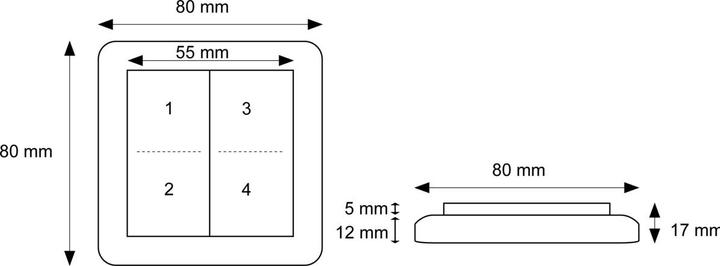 Actual product image OK-Line 4-fach-Schalter Piezo, weiss