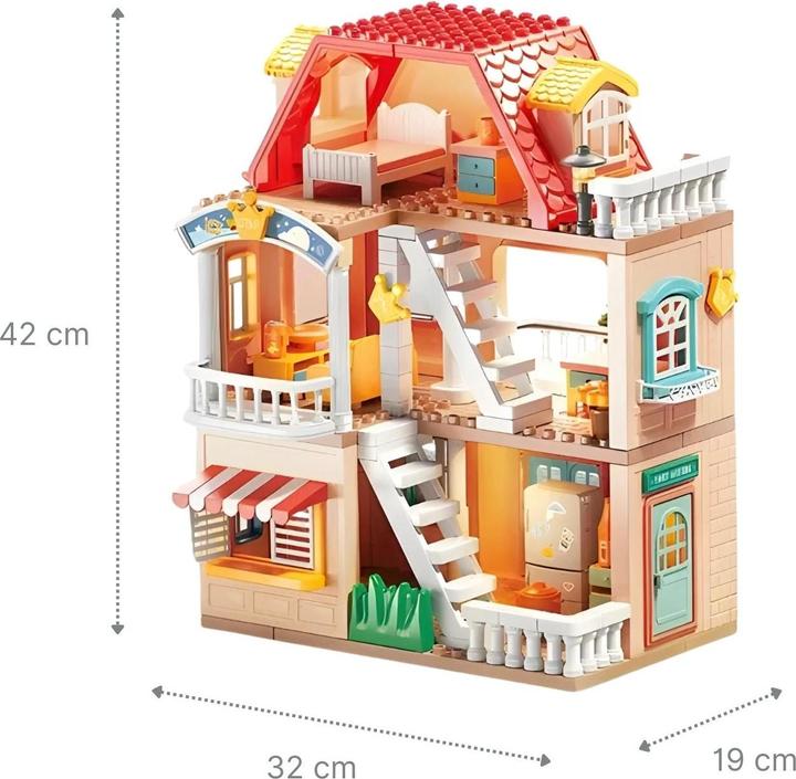 Produktbild Hermex Puppen Haus Stube Möbel Spielzeug Spielhaus Villa Residenz Schloss