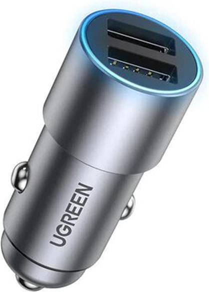 Actual product image Ugreen Car Charger CD130 24W Dual USB 2.4A Gray 50592