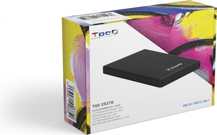 Immagine prodotto Tooq Technology TQE-2527B Contenitore per unità di archiviazione Contenitore per HDD nero da 2,5 pollici (2.5")