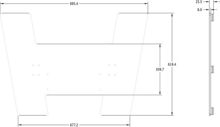 Actual product image Multibrackets Stand electr, -100", max 120 kg, white (90", 120 kg)