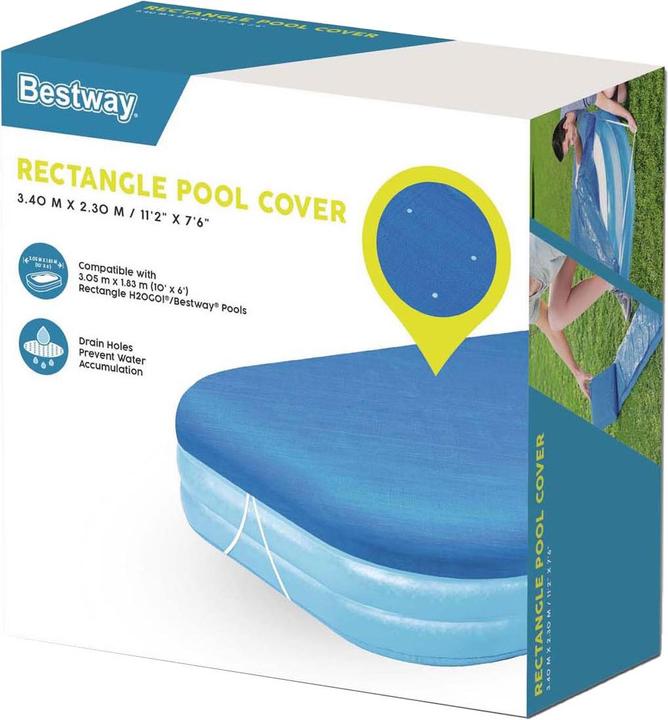 Image du produit Bestway Bâche de piscine rectangulaire pour piscines familiales gonflables de 3,05 m x 1,83 m