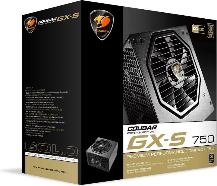 Actual product image Cougar GX-S 80 Plus Gold (750 W)