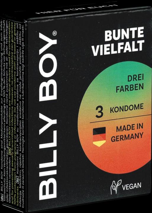 Billyboy Billy Boy Bunte Vielfalt, 3 Kondome in Rot, Schwarz und Grün, 52 mm, hergestellt in Deutschland. (3 pcs.)