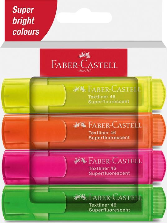 Produktbild Faber-Castell Textliner TL46 (Grün, Orange, Rosa, Pink, Gelb, Neongelb, 5 mm, 4 x)