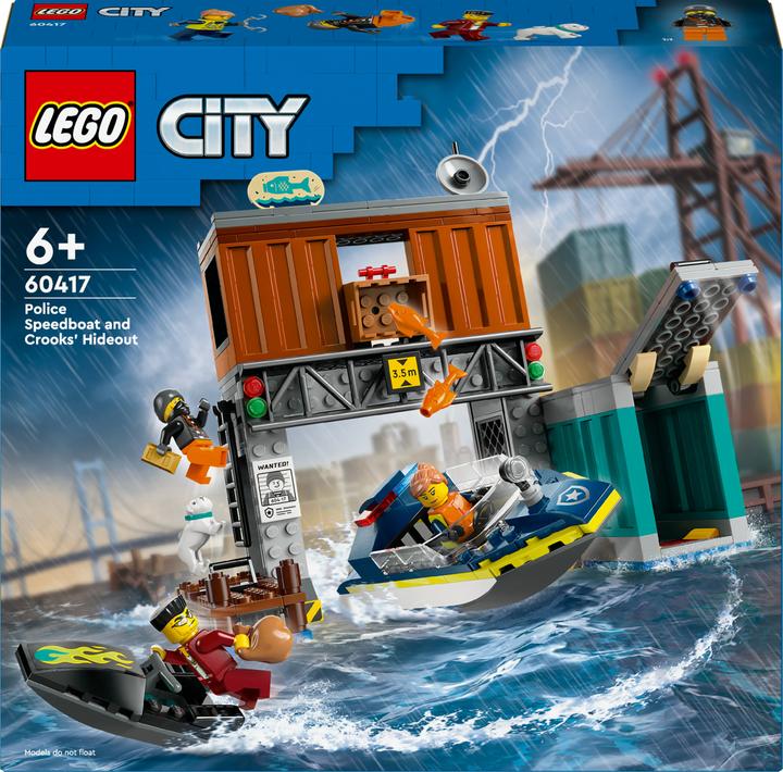 Produktbild LEGO Police Speedboat and Crooks' Hideout (60417, LEGO City)
