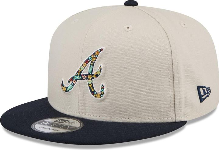 New Era 9Fifty Snapback Cap - FLORAL Atlanta Braves stone