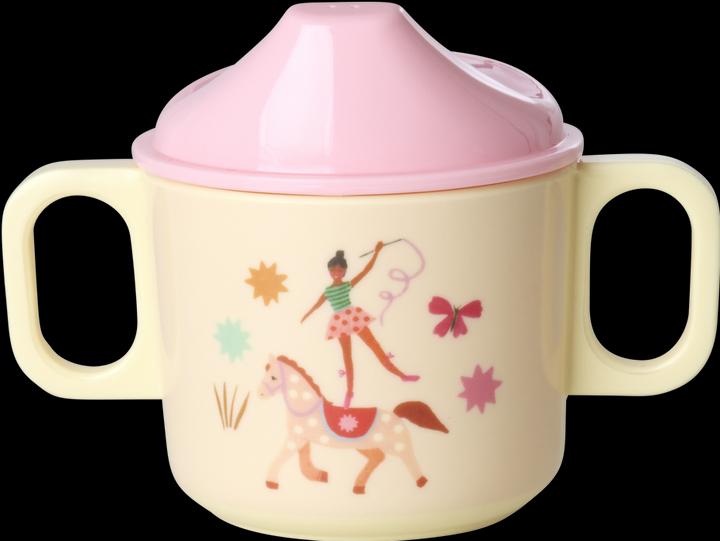 Produktbild Rice - Melamine 2 Handle Baby Cup with Fun Fair Print - Pink - 250 ml