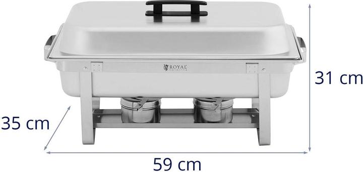 Produktbild Royal Catering Chafing Dish Warmhaltebehälter Rechaud Wärmebehälter 9 l 2 Brennstoffhalter