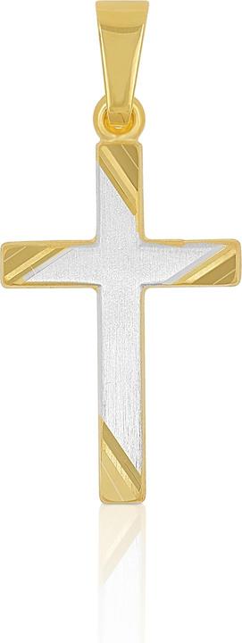 Muau Pendant cross yellow gold 750, 23x12mm (750/18K Gelbgold)