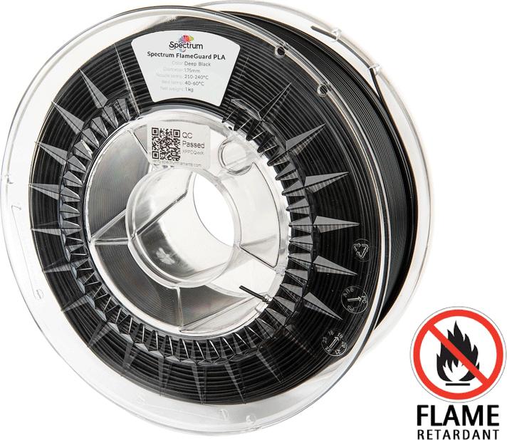 Produktbild Filament FlameGuard PLA Black 1kg 1.75mm (1.75 mm, 1000 g, Schwarz)
